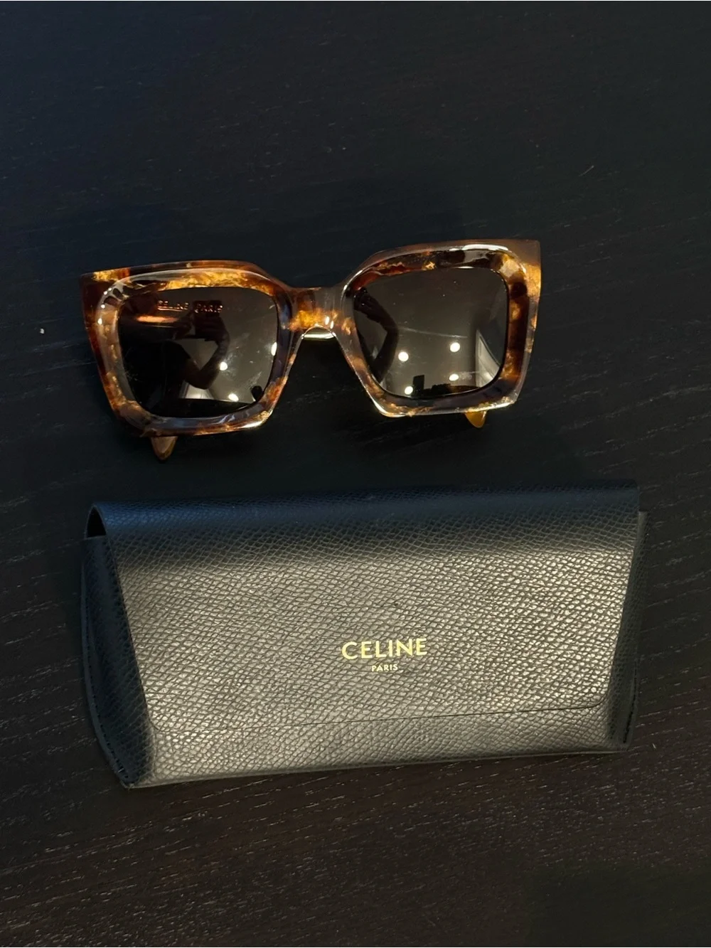 Celine Tortoiseshell Square Sunglasses - Brown